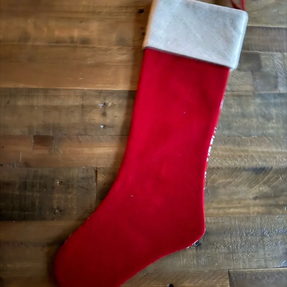Crate&Barrel Red and White Holiday Stockings